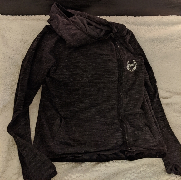 Victoria Secret Pink zip up hoodie dark gray - Picture 1 of 2